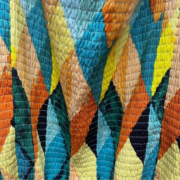 Torrid womens shirt size 6X peplum gauze smocked top colorful plus size - Picture 4 of 9